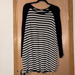 LuLaRoe Black and White Striped Top